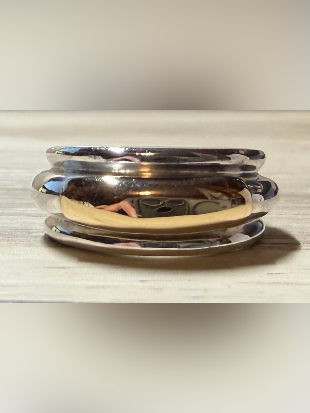 Greek Designer Ilias Lalaounis Sterling Silver & 14K Gold Band Ring, Size 7 - Picture 2 of 10